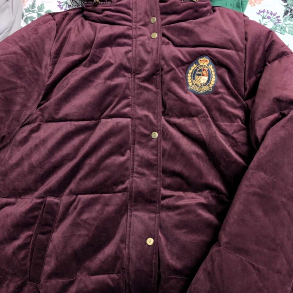 Ralph Lauren Deep Burgundy Puffer Coat